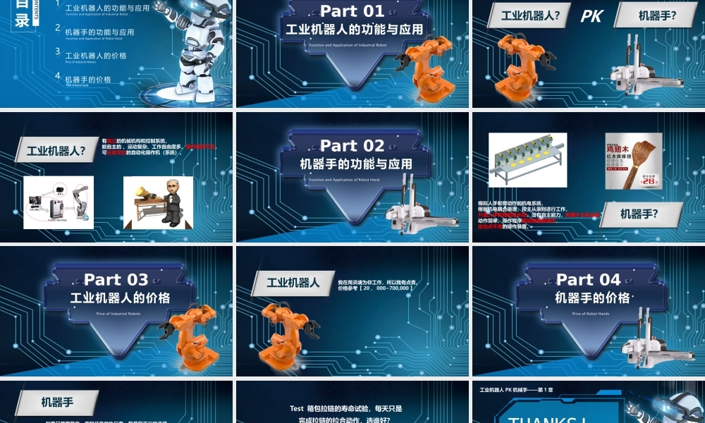工业自动化装备机器人机械手PPT模板.pptx