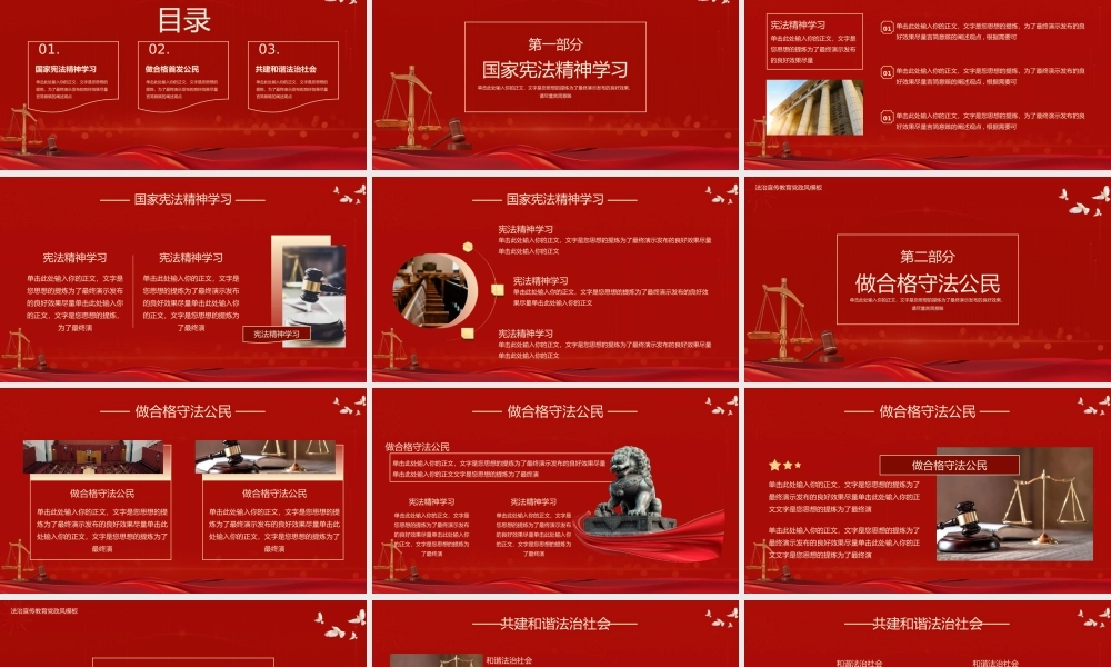 国家普法法制宪法日宣传教育模板.pptx
