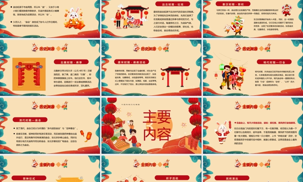 中国传统文化精髓PPT新春庙会PPT课件（带内容）.pptx