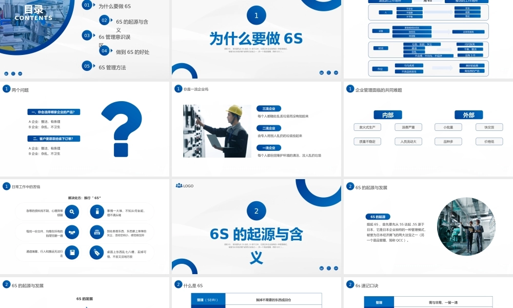 蓝色简约6S管理培训PPT.pptx