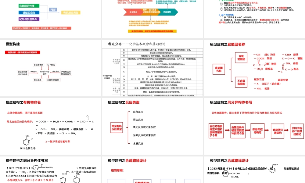 2023年高考有机化学模型构建与复习策略.pptx