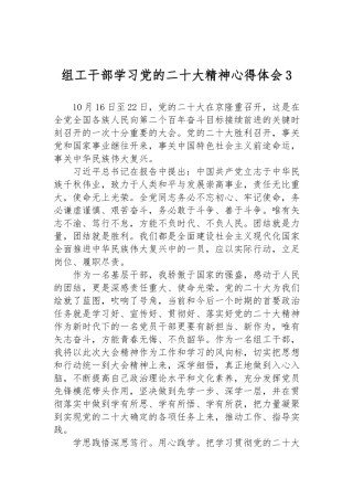 组工干部学习党的20大精神心得体会3.docx