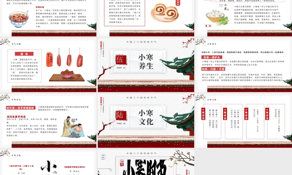 中国二十四传统节气小寒节气介绍PPT课件（带内容）.pptx