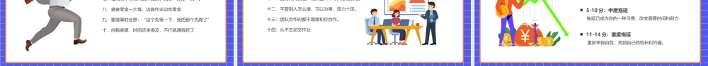蓝色卡通风拒绝拖延症提高效率PPT.pptx