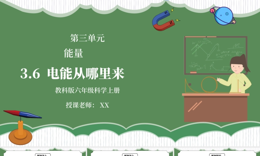 教科版六年级科学上册第三单元《能量-电能从哪里来》PPT课件.pptx