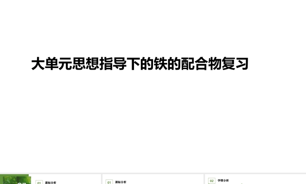 大单元思想指导下高考化学复习.pptx