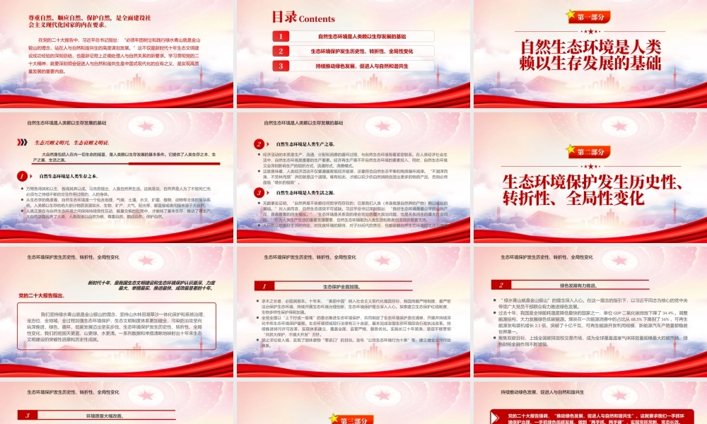 促进人与自然和谐共生PPT深刻总结新时代十年生态文明建设成功经验PPT课件（带内容）.pptx