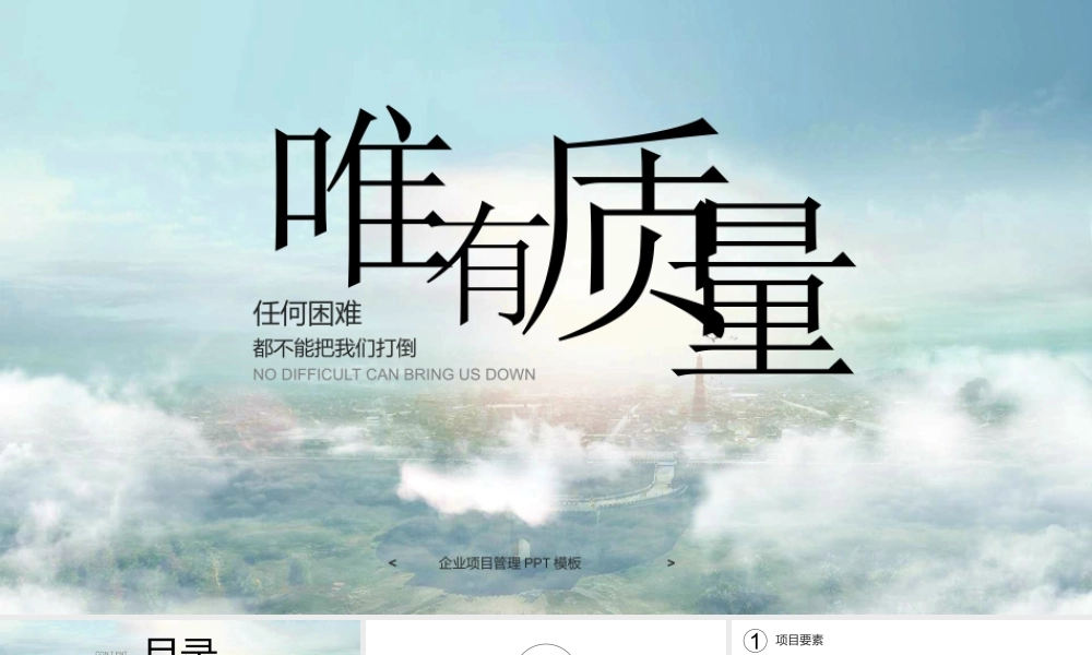 企业项目管理PPT任何困难都不能把我打到唯有质量PPT课件（带内容）.pptx