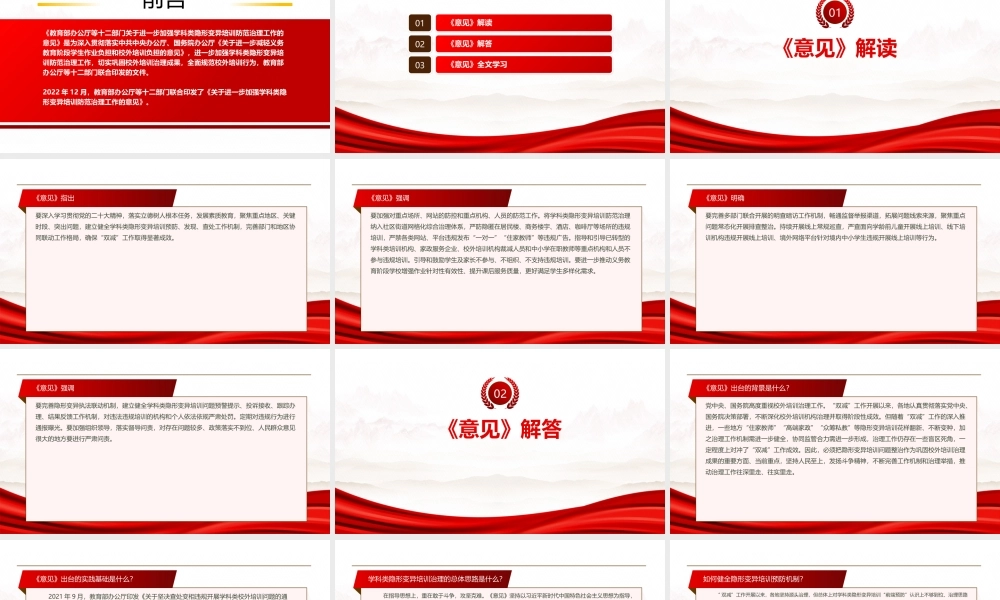 2022《关于进一步加强学科类隐形变异培训防范治理工作的意见》全文学习PPT课件（带内容）.pptx