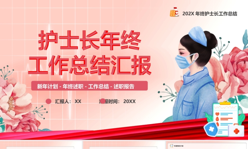 粉色卡通风护士长年终总结PPT.pptx