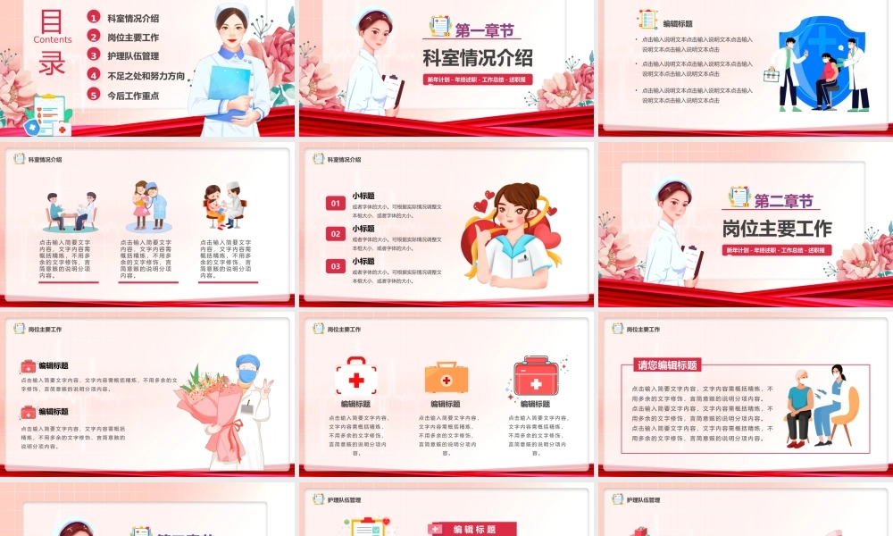 粉色卡通风护士长年终总结PPT.pptx