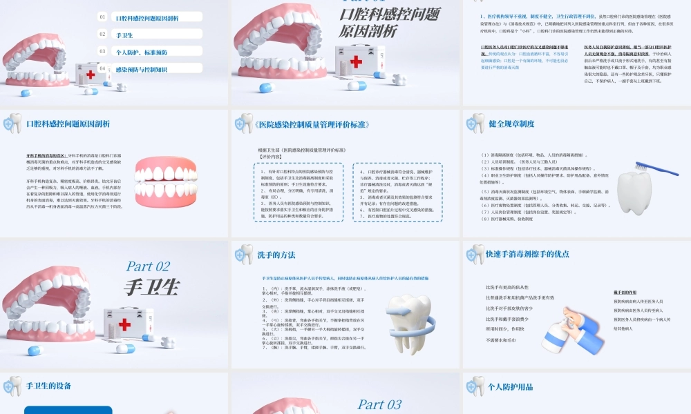 蓝色创意3D立体C4D口腔科管理规范PPT模板.pptx