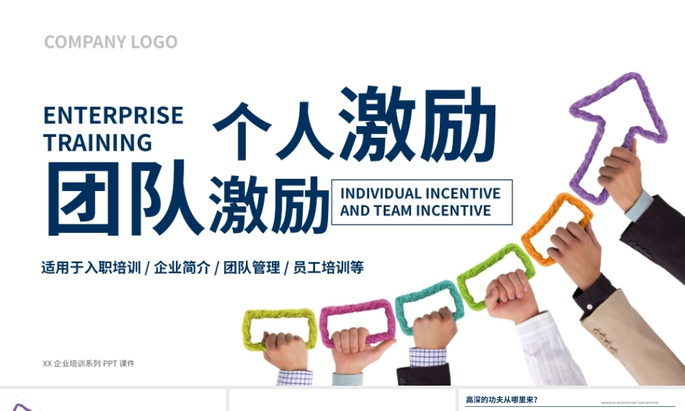 简约商务个人激励及团队激励培训PPT模板.pptx