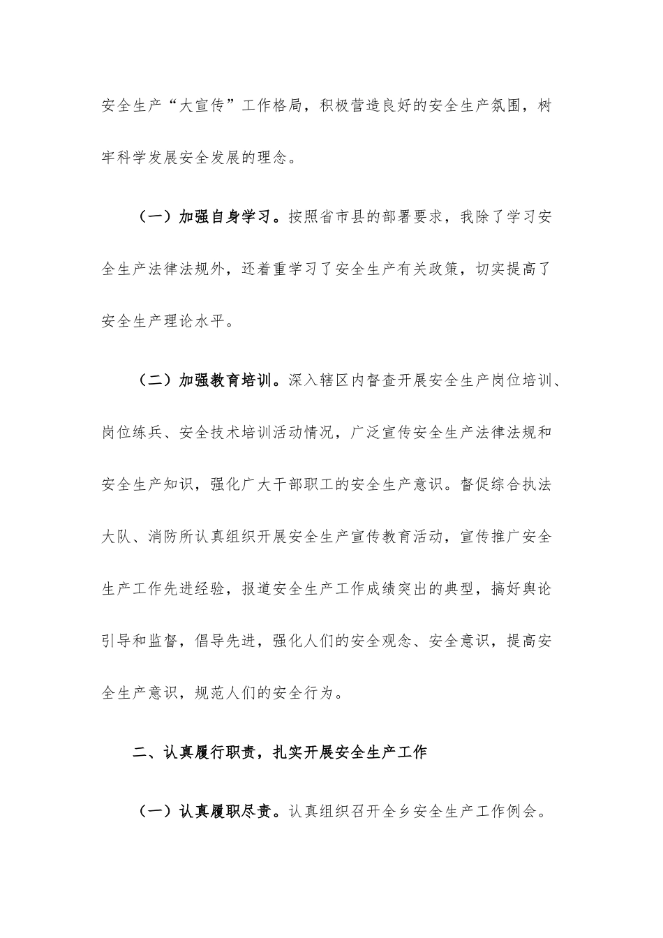 乡2022年安全生产工作履职报告.docx_第2页