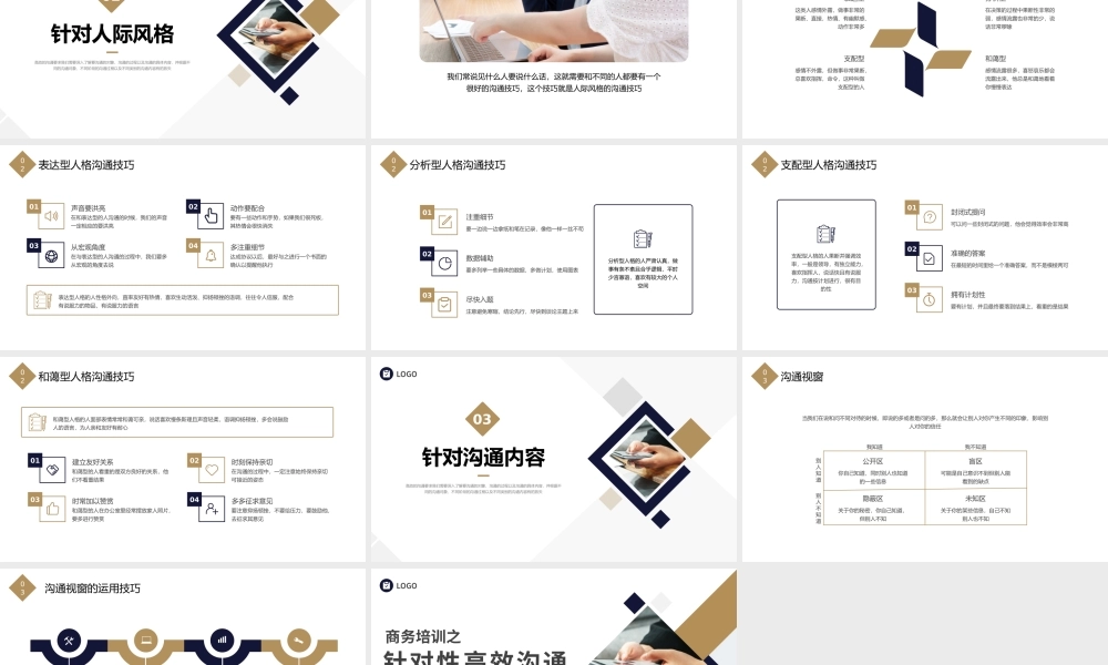 棕色蓝色商务培训高效沟通术PPT.pptx