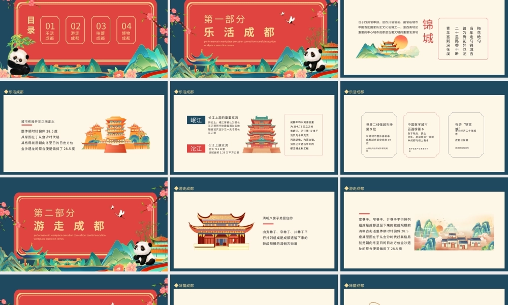 巴适成都旅游国潮画册风成都文旅动态PPT.pptx