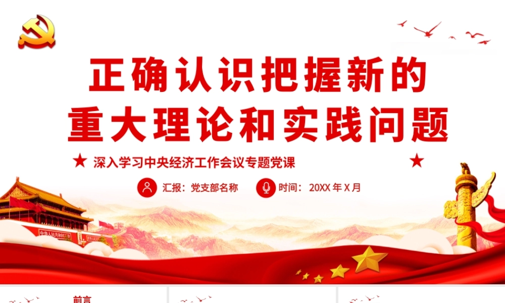 深入学习中央经济工作会议-正确认识把握新的重大理论和实践问题PPT课件（带内容）.pptx