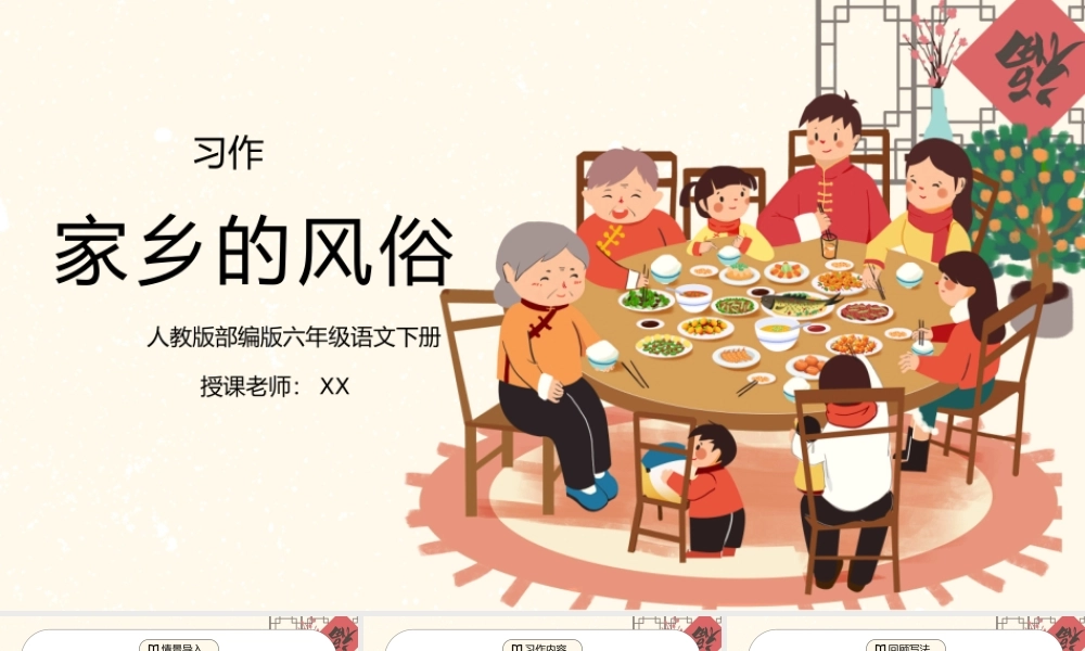 部编版六年级语文下册习作《家乡的风俗》PPT课件.pptx