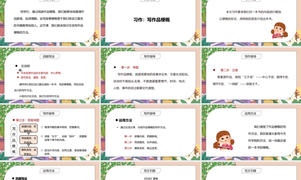 部编版六年级语文下册习作《写作品梗概》PPT课件.pptx