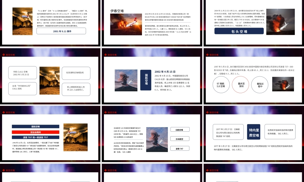 航空灾难飞机坠落事件坠机事件空难动态PPT.pptx
