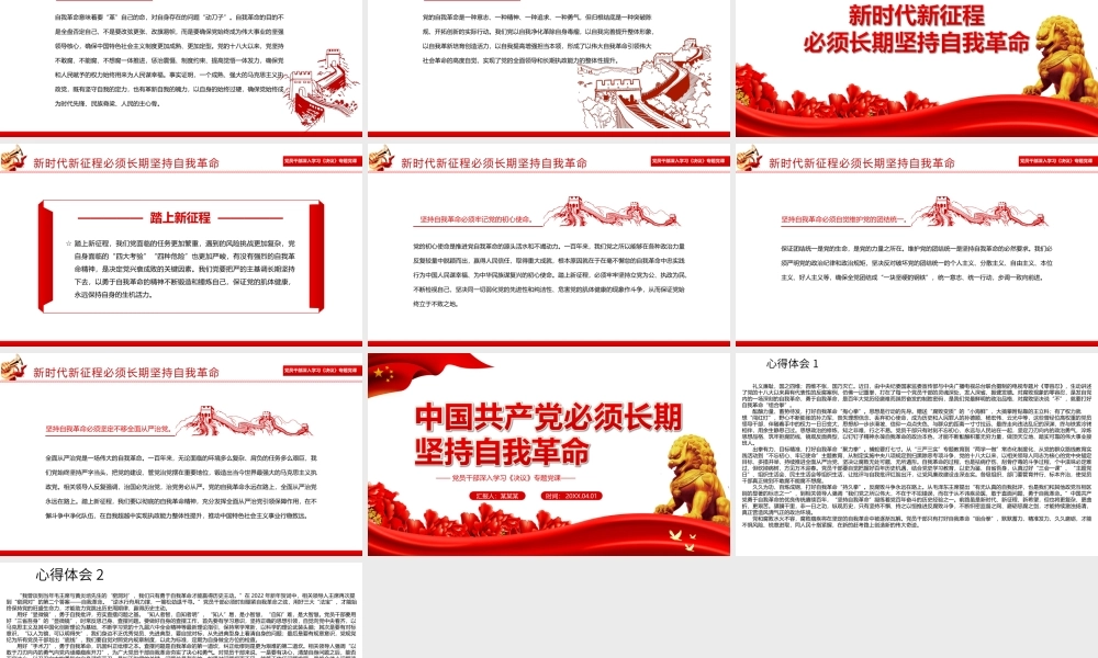 深入学习《决议》-中国共产党必须长期坚持自我革命PPT课件（附心得体会）.ppt