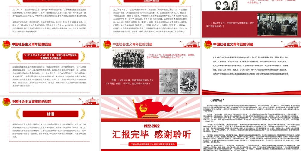 庆祝中国共青团建团100周年专题培训团课-五四以来党领导下的青年运动的光辉历程PPT团课课件（附心得体会）.ppt