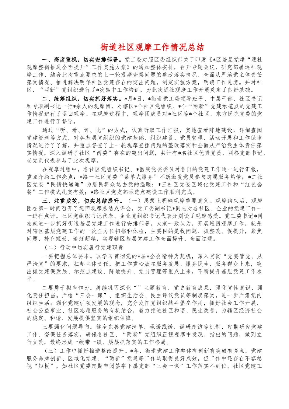 街道社区观摩工作情况总结.docx_第1页