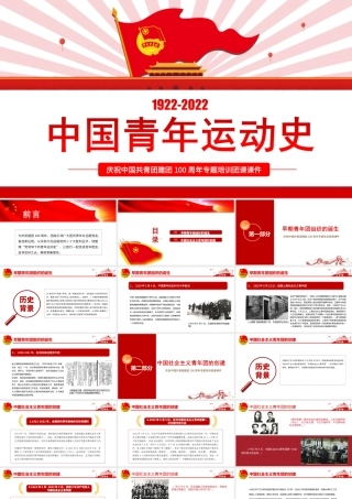庆祝中国共青团建团100周年专题培训团课-五四以来党领导下的青年运动的光辉历程PPT课件（带内容）.ppt