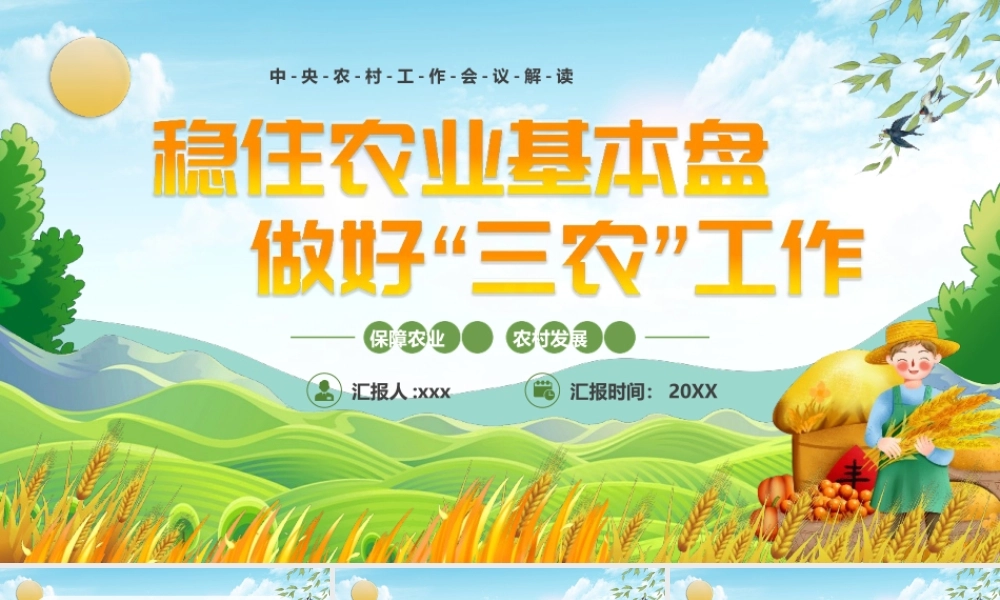 稳住农业基本盘做好三农工作PPT.pptx