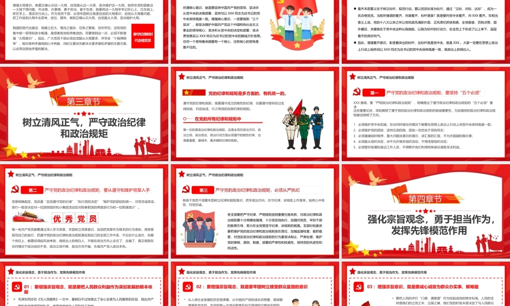 强信念、树正气、践宗旨努力做守纪律和规矩的新时代合格党员PPT课件（带内容）.pptx