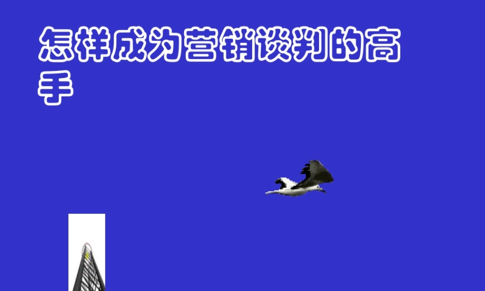 怎样成为营销谈判的高手.ppt