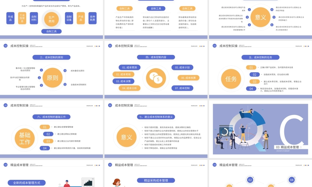 蓝色扁平企业生产成本控制培训PPT模板.pptx