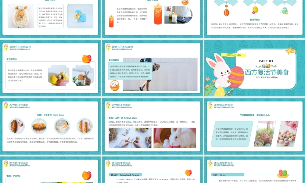 绿色卡通风复活节主题班会介绍PPT模板.pptx