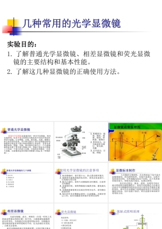 生科大三材料实验一_普通光学显微镜以及显微标本制作.ppt
