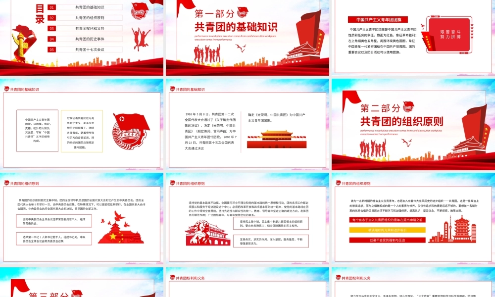 共青团的光辉历史优良传统艰苦奋斗努力拼搏动态PPT.pptx