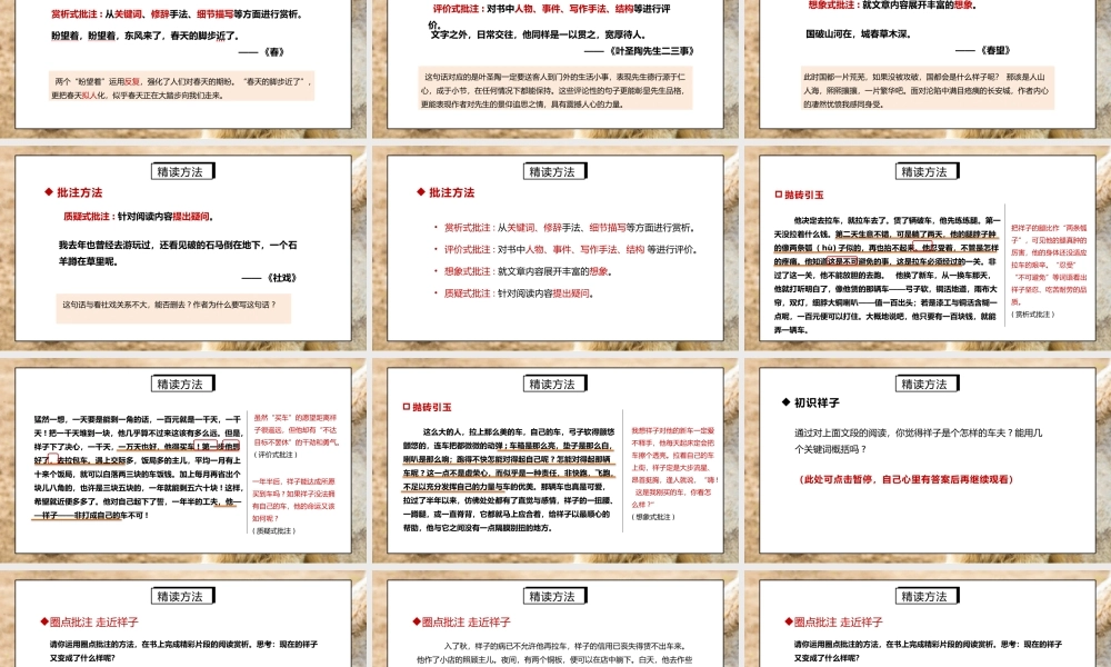 部编版七年级语文下册名著导读《骆驼祥子圈点与批注》PPT课件.pptx