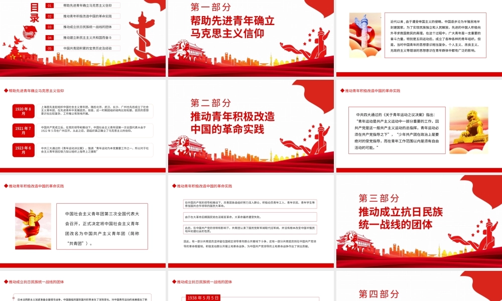 中国共青团青年的政策演进新民主主义革命百年大团历程PPT课件（带内容）.pptx