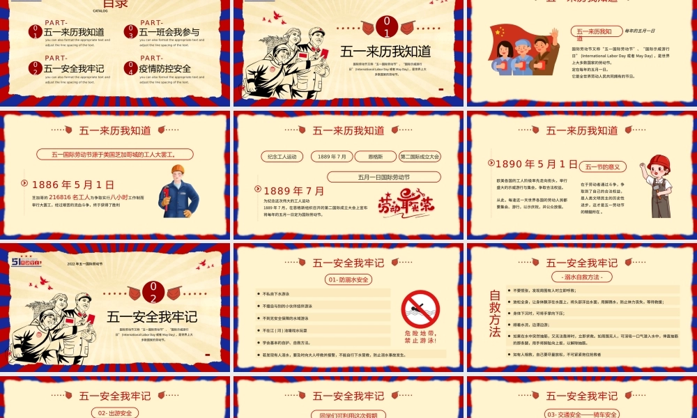五一劳动节安全教育快乐过五一安全不放假PPT课件（带内容）.pptx