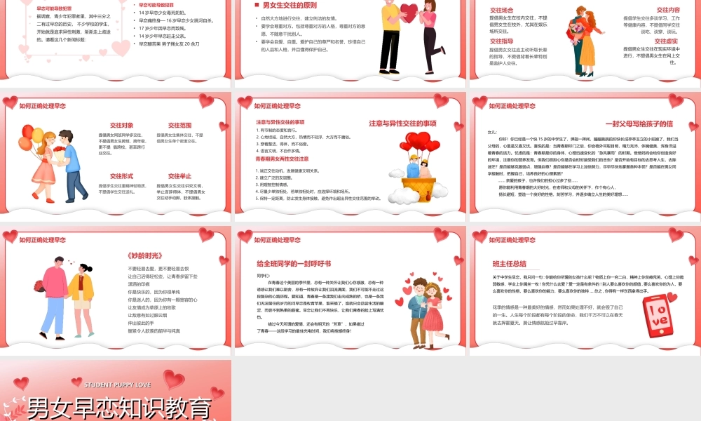 青春期系列教育主题班会-男女早恋知识教育PPT课件（带内容）.ppt
