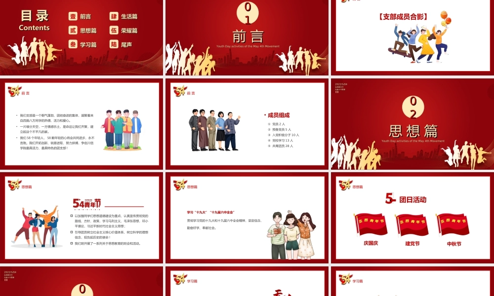 五四青年节团支部评选团结拼搏求实进取PPT课件（带内容）.ppt
