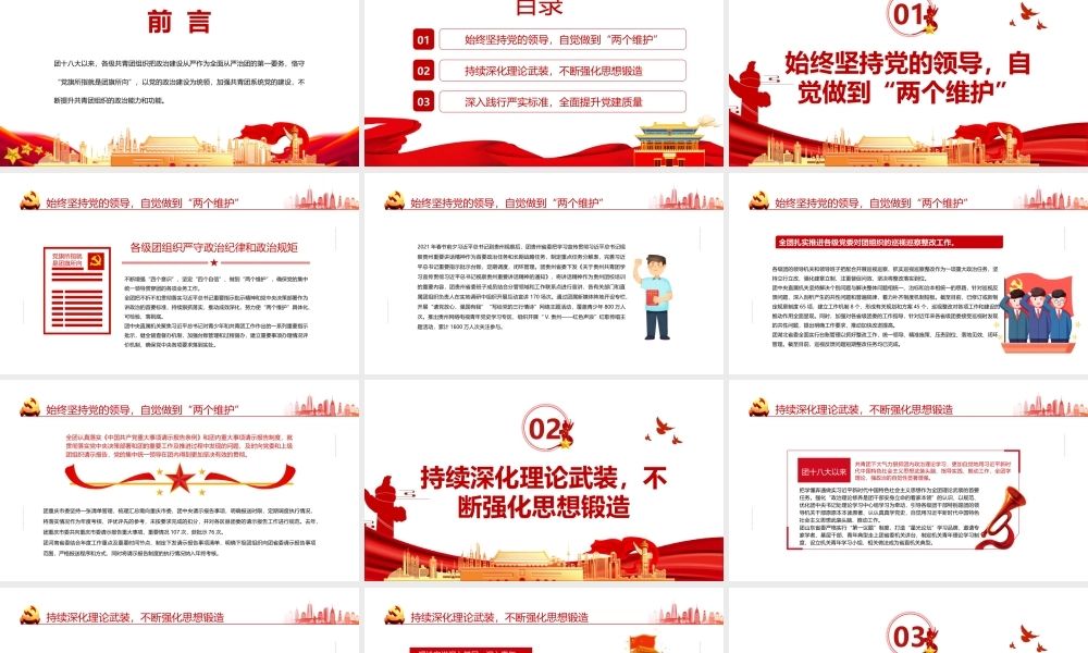 团十八大以来共青团以政治建设为统领工作纪实-党旗所指就是团旗所向PPT课件（带内容）.ppt