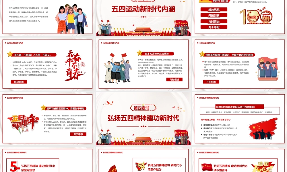 纪念五四运动103周年五四精神传承有我PPT课件（带内容）.ppt