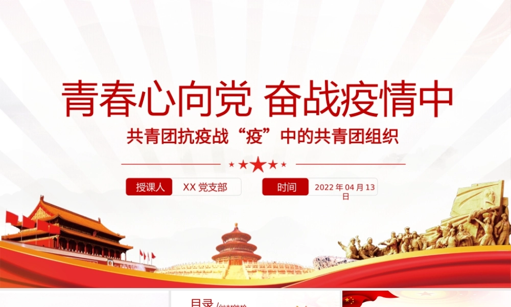 请党放心战疫有我-战疫中的共青团组织团委团支部团课PPT课件（带内容）.pptx