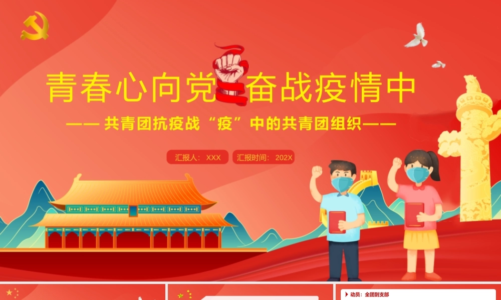 请党放心战疫有我-战疫中的共青团组织团委团支部团课PPT课件（带内容）.pptx