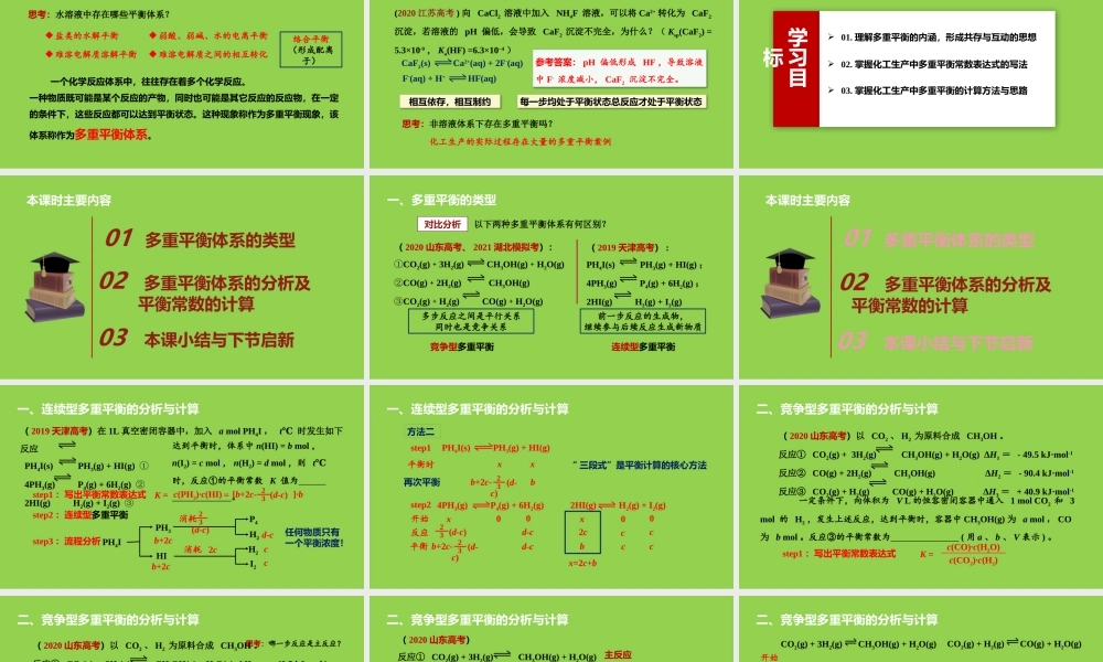2022届高三化学专题复习工业生产中的多重平衡.pptx