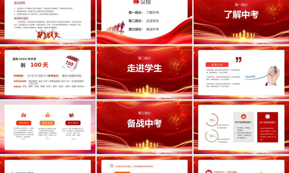 红色大气中考百日誓师大会PPT模板.pptx
