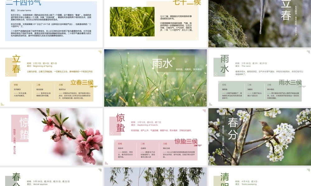 中国传统文化之二十四节气介绍PPT模板.pptx