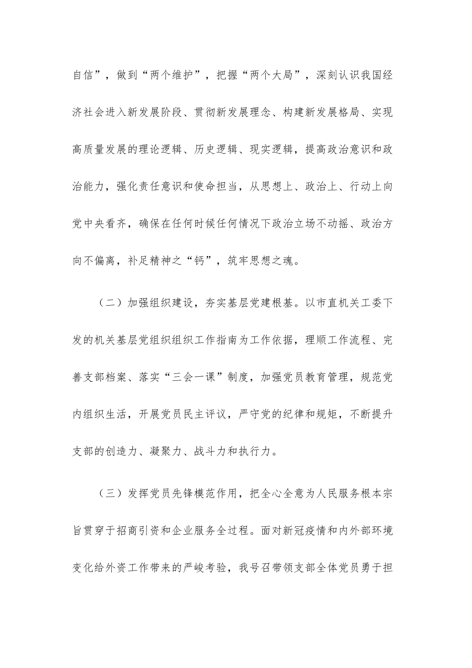 投资促进处党支部书记2020年述职报告.docx_第2页