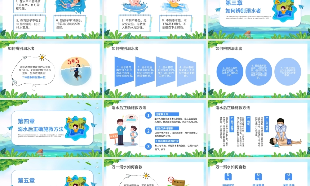 防溺水措施六不准安全常识需牢记PPT课件（带内容）.pptx