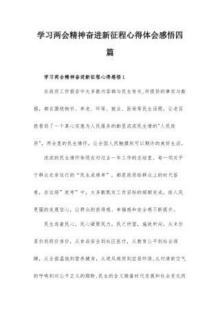 学习两会精神奋进新征程心得体会感悟四篇.docx